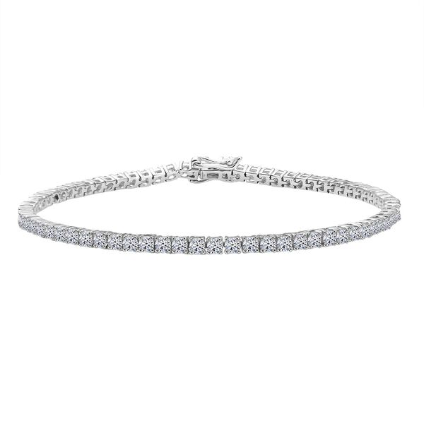 LUXURIANT SGL zertifiziertes SI-GH Labor Diamant 20cm Armband, 925 Silber rhodiniert - 4 ct.