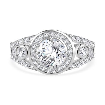 LUSTRO STELLA - Wei&szlig;er Zirkonia Ring 925 Silber rhodiniert (Gr&ouml;&szlig;e 16.00)