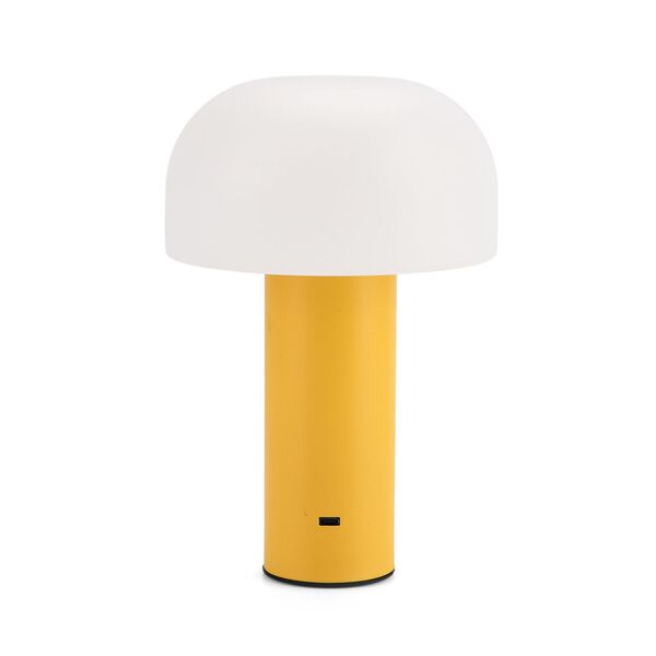 LED-Tischlampe, wiederaufladbar, Pilzform, 3 Lichtfarben, 12,5x20,5 cm, Sonnengelb image number 4