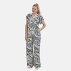 Jumpsuit mit gesmokter Taille und Flatterärmel, 70's