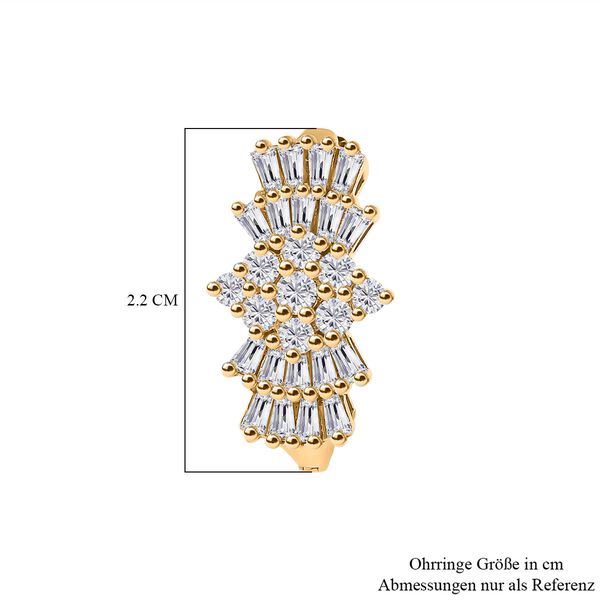 Moissanit Ballerina Creolen, 925 Silber mit 750 Gelbgold Vermeil - 1,93 ct. image number 5