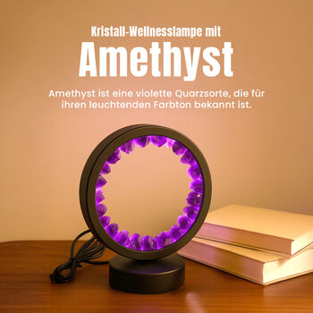 Amethyst Kristall-Wellnesslampe mit USB-Anschluss, 10&times;22&times;18cm, Lila