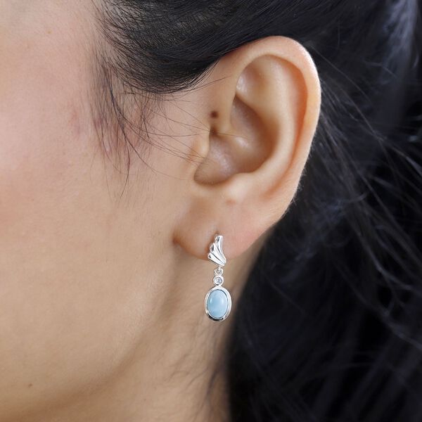 AA Larimar und Zirkon Ohrringe - 2,14 ct. image number 3