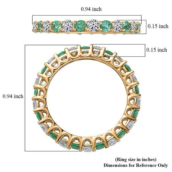 LUXURIANT SI-GH Labor Diamant und kolumbianischer Smaragd Ring in 417 Gold - 1,59 ct. image number 5