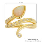 Natürlicher Äthiopischer Opal und Zirkon Ring 925 Silber vergoldet (Größe 16.00) ca. 1,54 ct image number 5