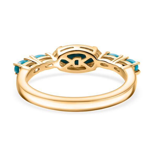 D'Joy AA Sleeping Beauty T&uuml;rkis Ring 925 Silber 750 Gelbgold Vermeil (Gr&ouml;&szlig;e 19.00) ca. 0,97 ct image number 6