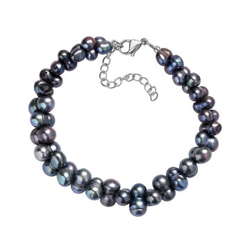 Pfaufarbenes gef&auml;rbtes S&uuml;&szlig;wasserperle Armband, 19+5cm