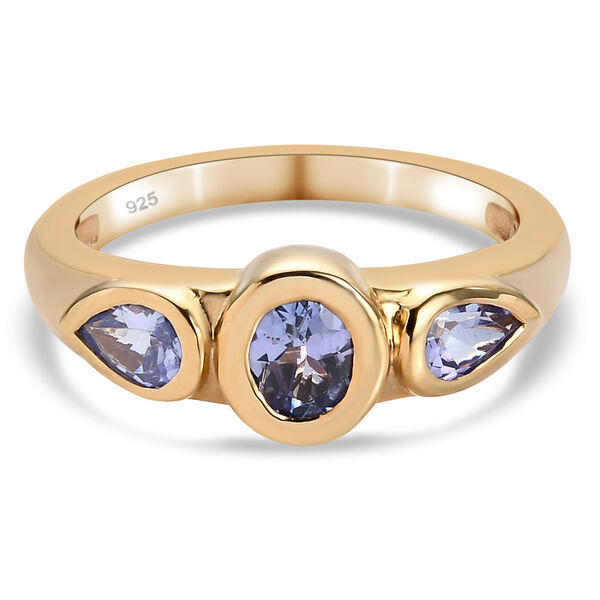 Tansanit Ring 925 Silber vergoldet  ca. 0,79 ct