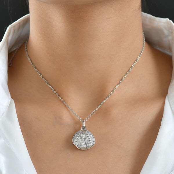 EverTrue S&uuml;&szlig;wasser Perle und Zirkon Anh&auml;nger mit 50cm Kette in Silberton image number 3