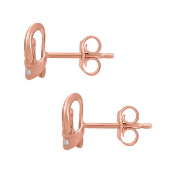 LUXURIANT SI-GH SGL zertifizierte Labor Diamant Liebesknoten Ohrringe, 925 Silber 750 Ros&eacute;gold Vermeil - 0,25 ct.