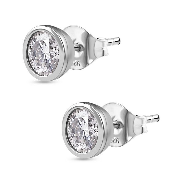 Moissanit Ohrringe, 925 Silber rhodiniert - 0,88 ct. image number 4