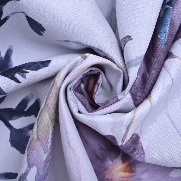 SERENITY NIGHT: 3er-Set - Bettdecke 2 Kissenbez&uuml;ge, Blumenwiese, Wei&szlig; und Lila&nbsp; image number 5