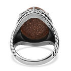 Gold Sandstein Ring in Edelstahl image number 5