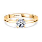 LUXURIANT DIAMOND - Lab Grown Diamant VS-EF SGL zertifiziert Ring, 925 Silber 750 Gelbgold Vermeil (Größe 18.00) ca. 0.50 ct
