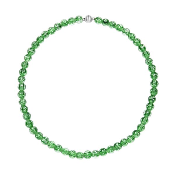 Grüne Murano-Stil Glas Halskette ca. 50 cm, nickelfreie Legierung, 329.00 ct image number 0