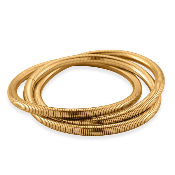 Flexibles Wickelarmband-Trio in Goldton