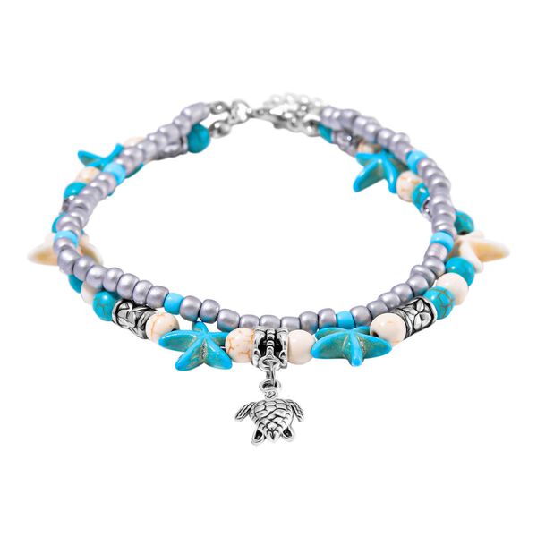 2er Set - Wei&szlig;er Howlit, Blauer Howlit Schmuck Zubeh&ouml;r ca. 23 cm Antik-silber-Plattierung ca. 60.35 ct image number 3