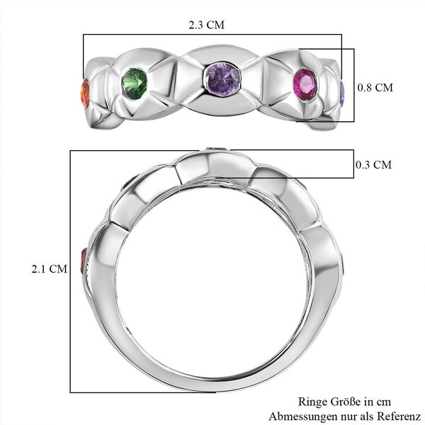 Lila Zirkonia, Blauer Zirkonia Ring 925 Silber rhodiniert (Gr&ouml;&szlig;e 16.00) ca. 0,72 ct image number 6