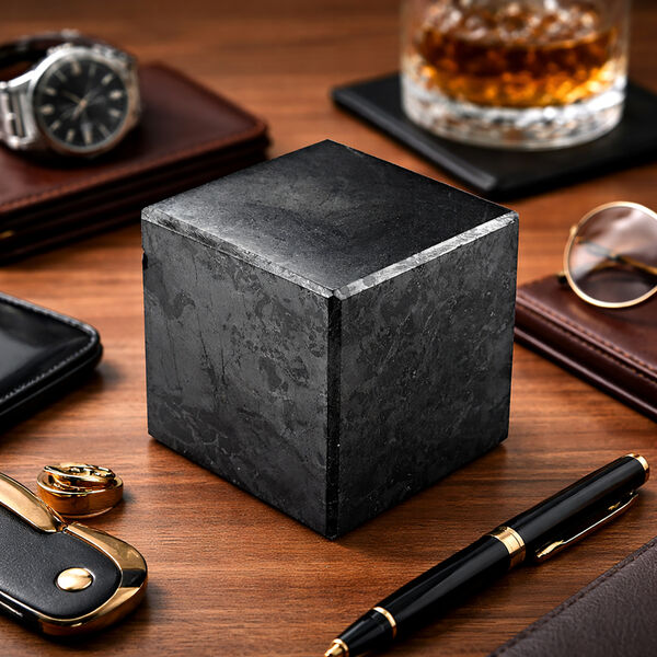 Shungit Quadrat 4 cm ca. 110 g Schwarz image number 3