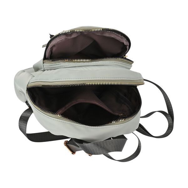 Moderner Kunstleder Rucksack in Steppoptik mit RFID-Schutz, Hellgr&uuml;n image number 7