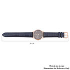 GENOA - Japanisches Uhrwerk, wasserdicht, marineblaues Lederarmband image number 6