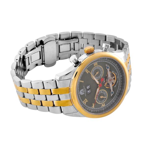 WILLIAM HUNT zweifarbige, wasserdichte Uhr mit Automatikwerk und grünem Zifferblatt, 20cm image number 5