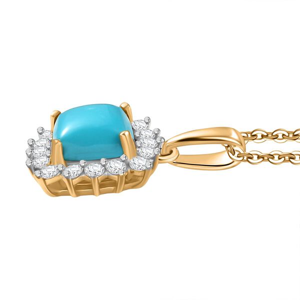 D'Joy AA Sleeping Beauty T&uuml;rkis und Zirkon Anh&auml;nger mit 50cm Kette - 3,52 ct. image number 4