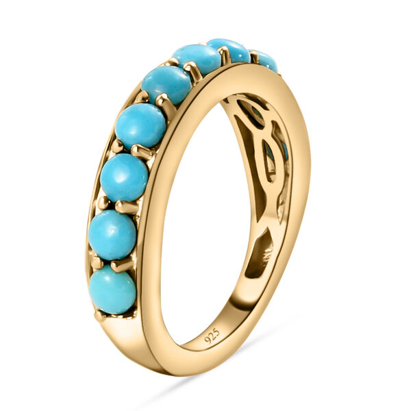 Amerikanischer, nat&uuml;rlicher Sleeping Beauty T&uuml;rkis-Ring, 925 Silber vergoldet  ca. 1,20 ct image number 5