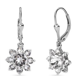 J Francis gefertigt mit SWAROVSKI- Weiße Swarovski Kristall-Ohrringe
