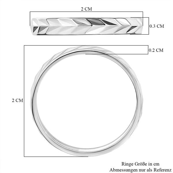 Strukturierter Bandring in 950 Platin image number 6