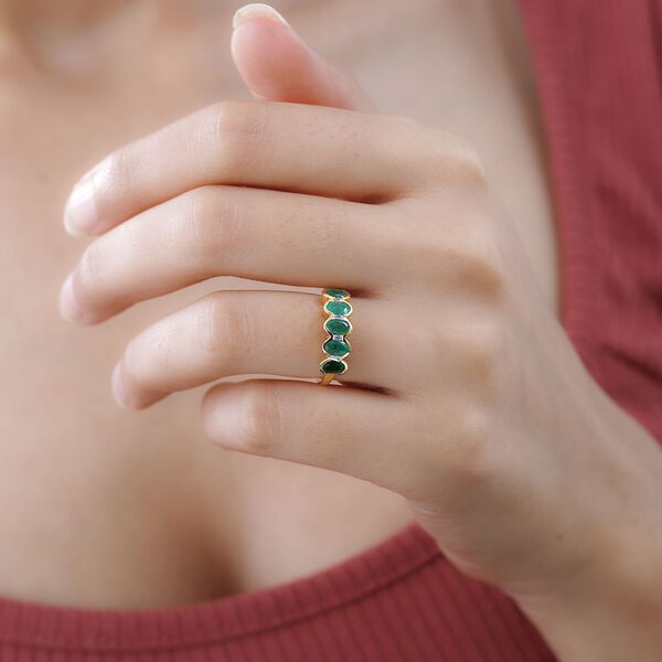 Kagem sambischer Smaragd und Zirkon-Ring - 1,19 ct. image number 2