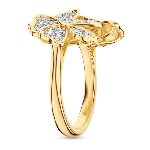 LUXURIANT DIAMOND -Lab Grown Diamant SI-GH Ring 925 Silber 750 Gelbgold Vermeil (Größe 17.00) ca. 1.00 ct image number 5