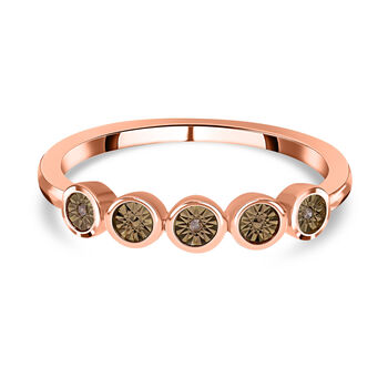 Nat&uuml;rlicher Champagner Diamant Ring, 925 Silber Ros&eacute;gold Vermeil, (Gr&ouml;&szlig;e 16.00)