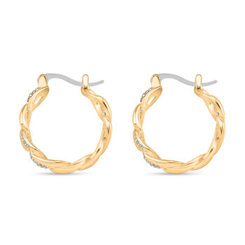 Wei&szlig;er Kristall Ohrringe Nickelfreies Messing, Goldfarben