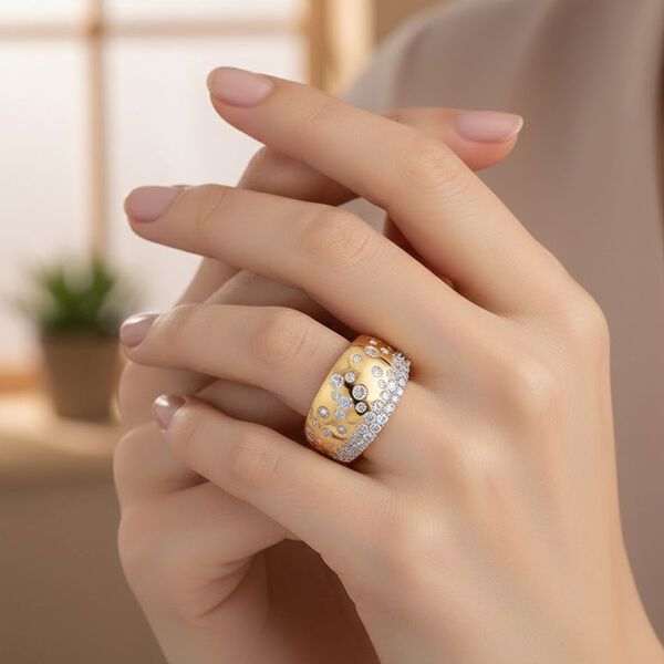 LUXURIANT DIAMOND - Lab Grown Diamant SI-GH SGL zertifiziert Ring 925 Silber 750 Gelbgold Vermeil (Gr&ouml;&szlig;e 20.00) ca. 1.00 ct image number 2