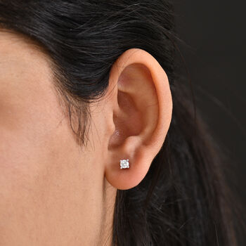 LUXURIANT SGL zertifizierte SI-GH Labor Diamant Ohrringe, 925 Silber rhodiniert - 0,50 ct.