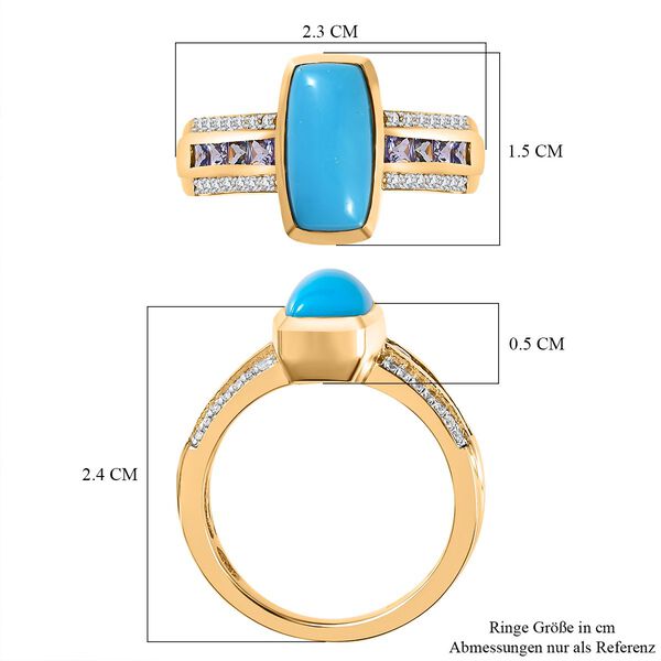 AA Sleeping Beauty Türkis, Zirkon und Tansanit Ring - 3,06 ct. image number 7