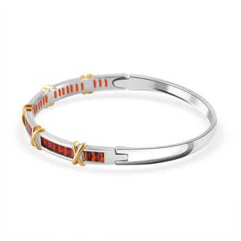 Roter Zirkonia Armreif ca. 19 cm, bicolor