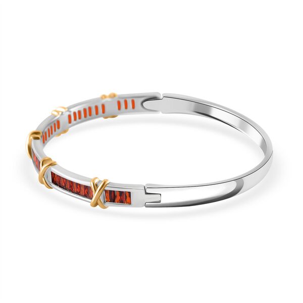 Roter Zirkonia Armreif ca. 19 cm, bicolor image number 4