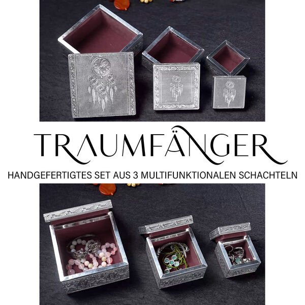 3er Set - Schmuckbox mit handgefertigtem Traumf&auml;nger-Design image number 2