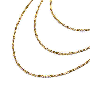 3-lagige Halskette, ca. 40.5 cm, 316L Edelstahl IP-Gold