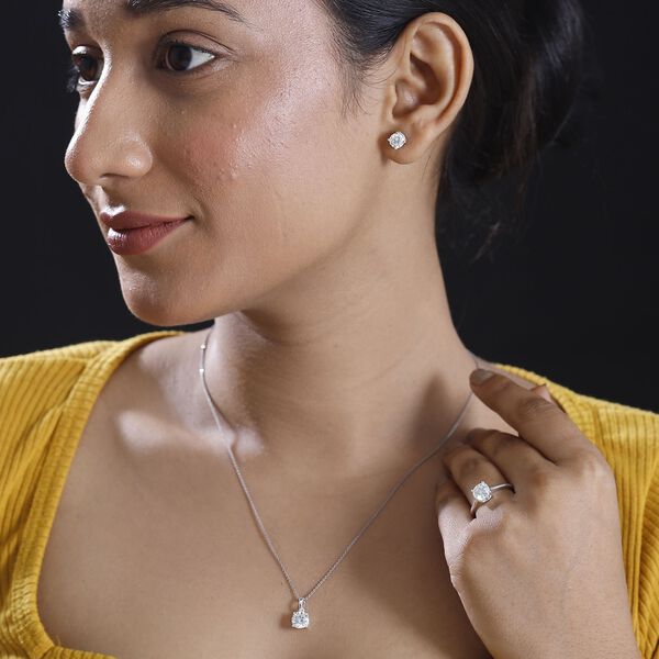 EINMALIGES ANGEBOT - Moissanit Schmuckset 925 Silber ca. 3.80 ct image number 3