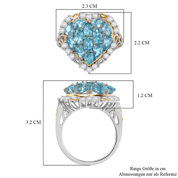 Betroka Blauer Apatit Ring 925 Silber rhodiniert (Gr&ouml;&szlig;e 21.00) ca. 3,56 ct image number 6