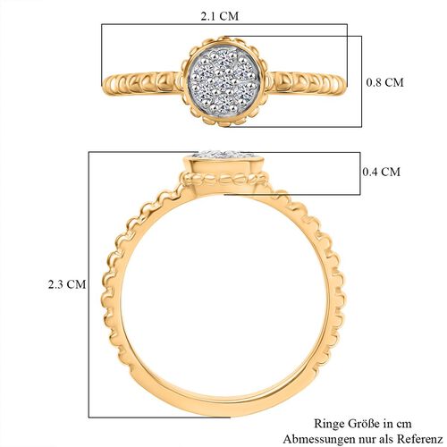 Lab Grown Diamant SI Ring 925 Silber 750 Gelbgold Vermeil (Größe 17.00) ca. 0,15 ct image number 6