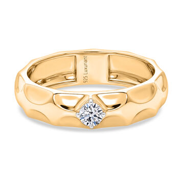 LUXURIANT DIAMOND - Lab Grown Diamant SI-GH Ring 925 Silber 750 Gelbgold vermeil (Gr&ouml;&szlig;e 17.00) ca. 0.15 ct