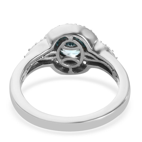 Kambodschanischer, blauer und wei&szlig;er Zirkon-Ring in Silber, 1,17 ct. image number 6