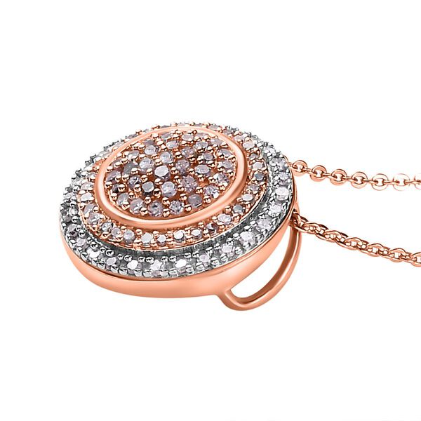 Nat&uuml;rlicher rosa und wei&szlig;er Diamant-Anh&auml;nger mit 50cm Kette - 0,50 ct. image number 4