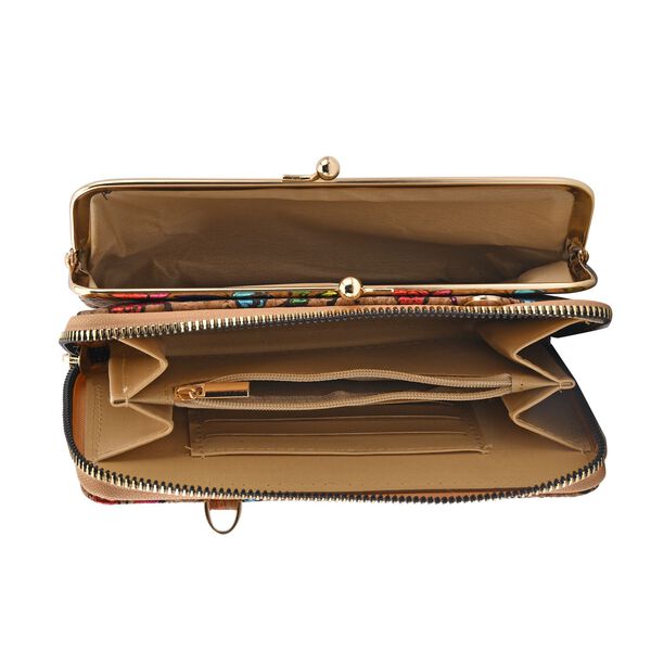 Crossbody Tasche aus Naturkork mit RFID-Schutz, bunte Schmetterlinge image number 4