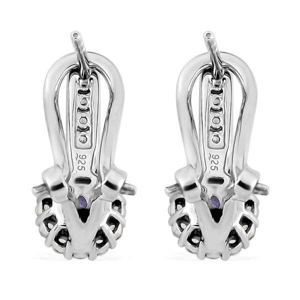 Tansanit und wei&szlig;e Zirkon-Ohrringe, 925 Silber platiniert ca. 1,37 ct image number 5