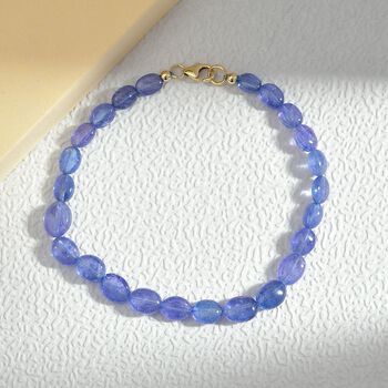 AAA Tansanit 19cm Armband in 585 Gold - 37 ct.